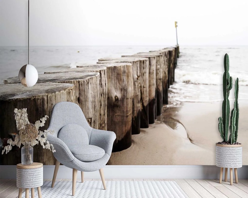 Gario Fotótapéta Hullámtöro a tengerparton Anyag: Vlies, Méret: 100 x 70 cm