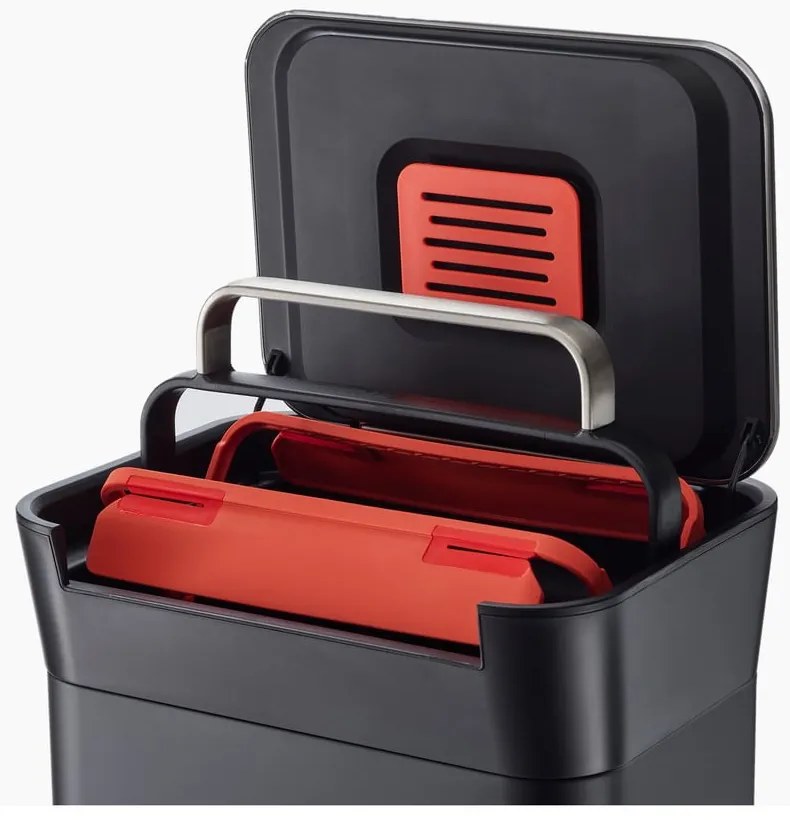 Fekete acél pedálos szemetes 30 l Titan – Joseph Joseph