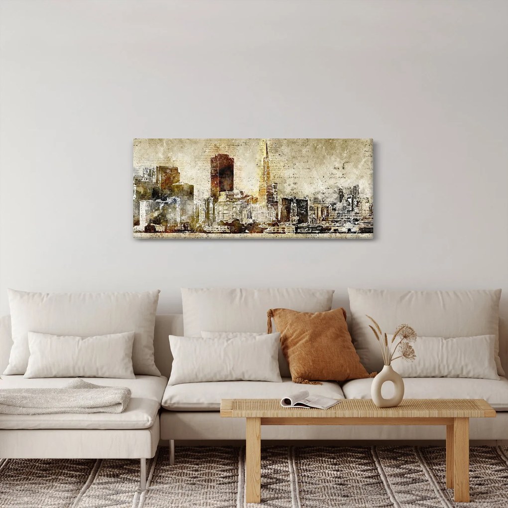 Kép - Művészileg renderelt város (120x50 cm)