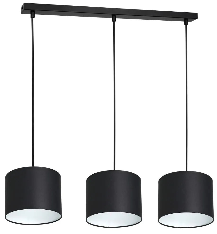 Csillár zsinóron ARDEN 3xE27/60W/230V fekete/fehér