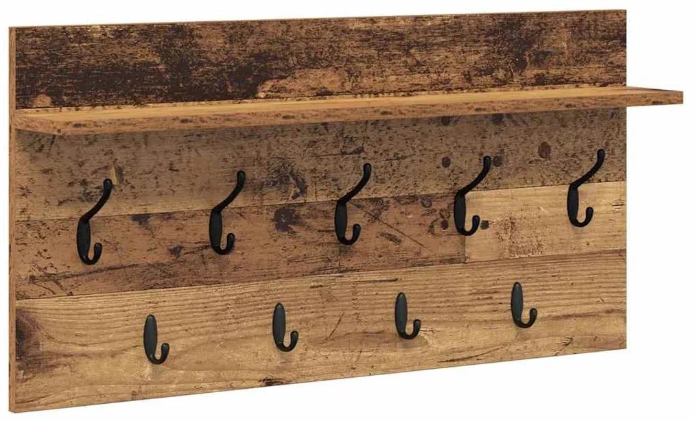 Fali Kabáthorog polcokkal Régi fa 80 x 40 x 12 cm Faanyag
