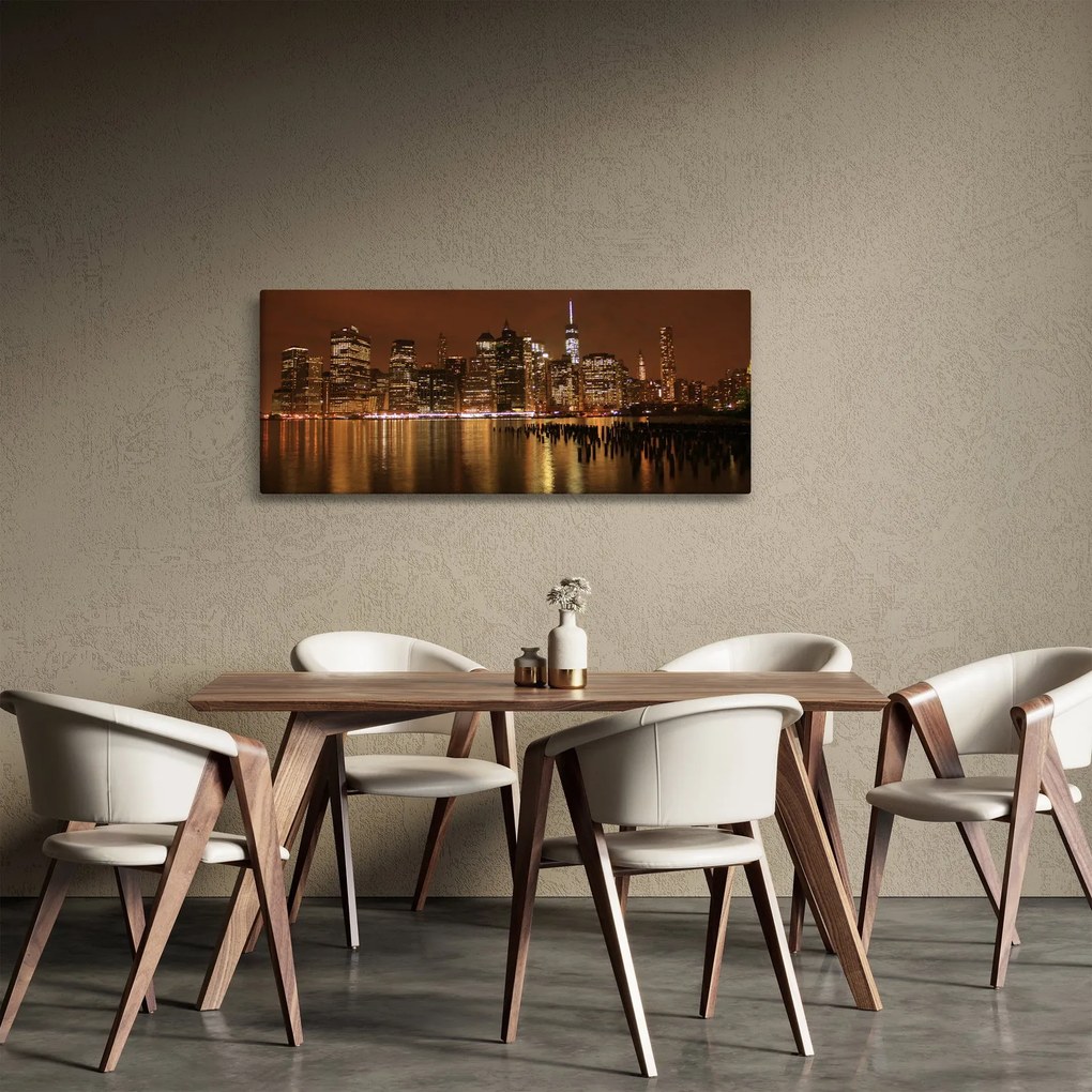 Éjszakai város képe (120x50 cm)