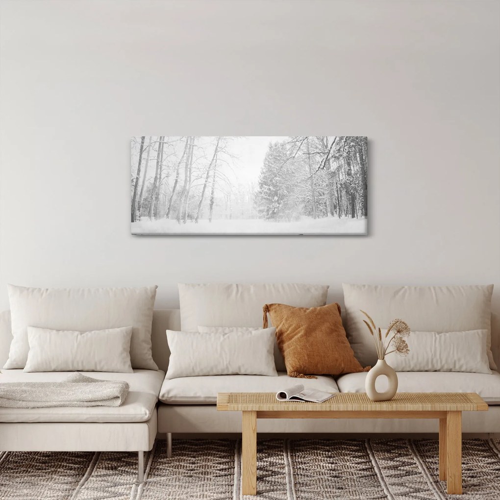 Kép - Fából készült móló télen (120x50 cm)