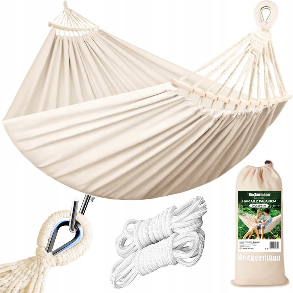 Függőágy 2 Személyes Kerti Hinta Erős Kerek Megerősített Fejpánt Nagy Táska