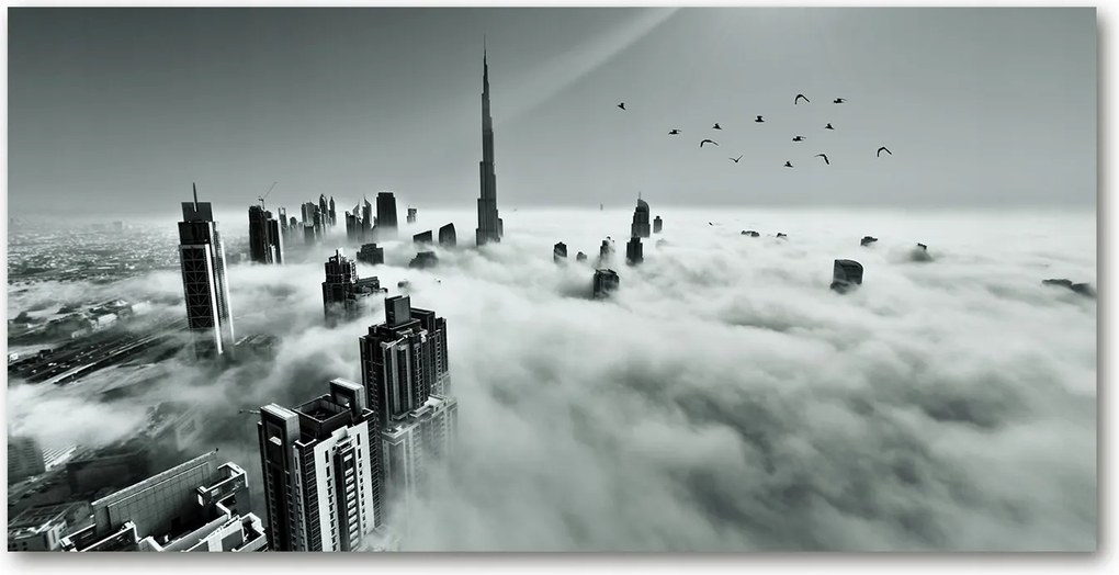 Fotó üvegkép Köd Dubai felett 140x70