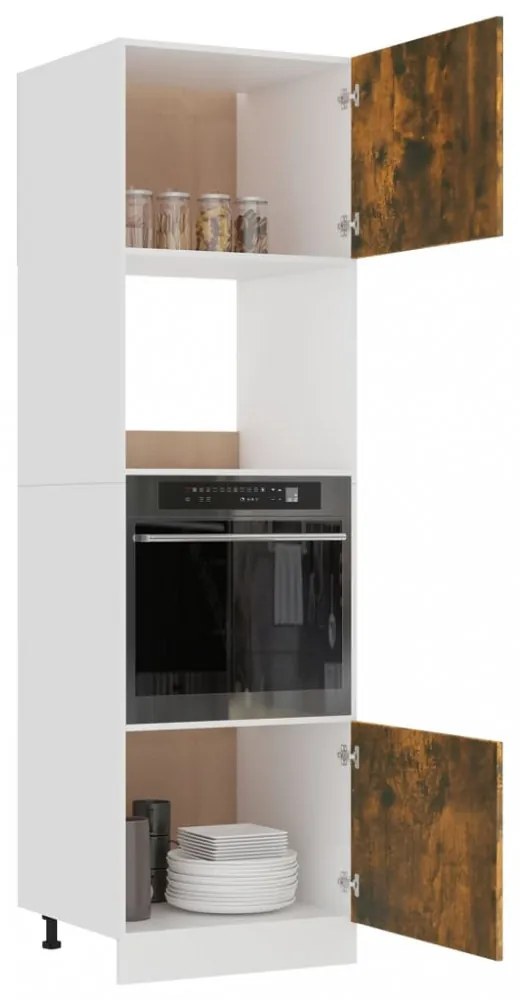 vidaXL “Lyon” füstös tölgy színű fa mikrohullámúsütő-szekrény