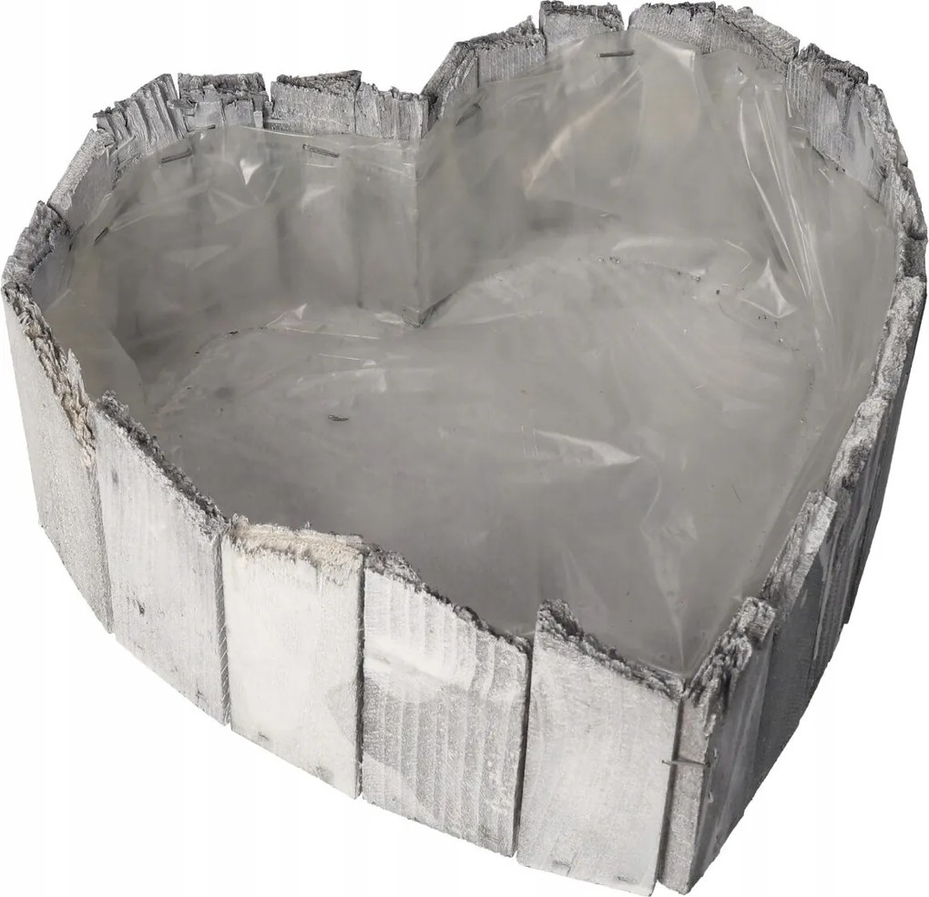 Virágcserép Fa Szív Fedél Szürke Virágtartó