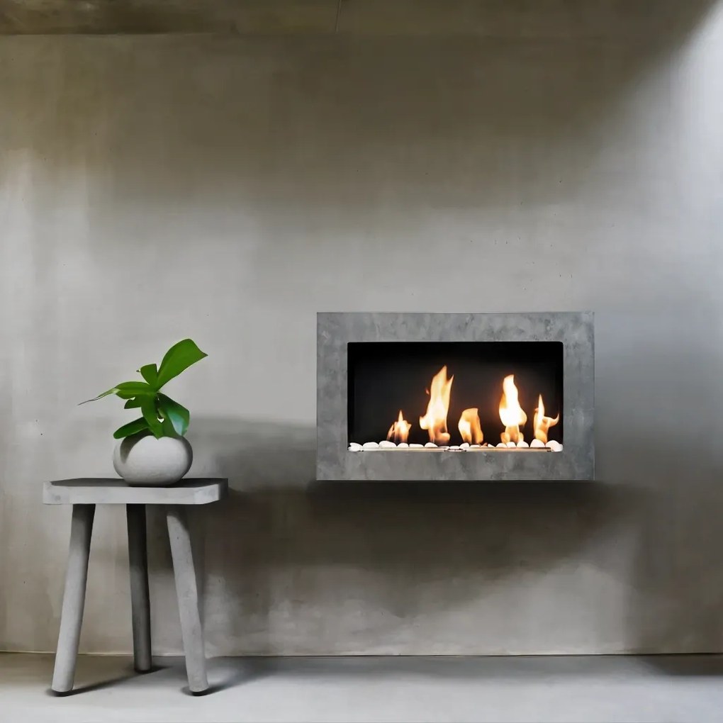 BIO FLAME Easy S Open Betonutánzat biokandalló 65x40 cm