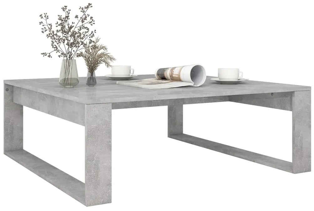 Betonszürke szerelt fa dohányzóasztal 100 x 100 x 35 cm