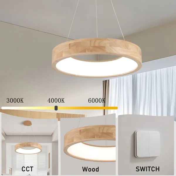 Brilagi - LED kábeles függeszték FALCON WOOD LED/30W/230V 3000/4000/6000K 45 cm fa