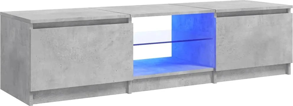 vidaXL szürke TV-szekrény LED-világítással 140 x 40 x 36 cm