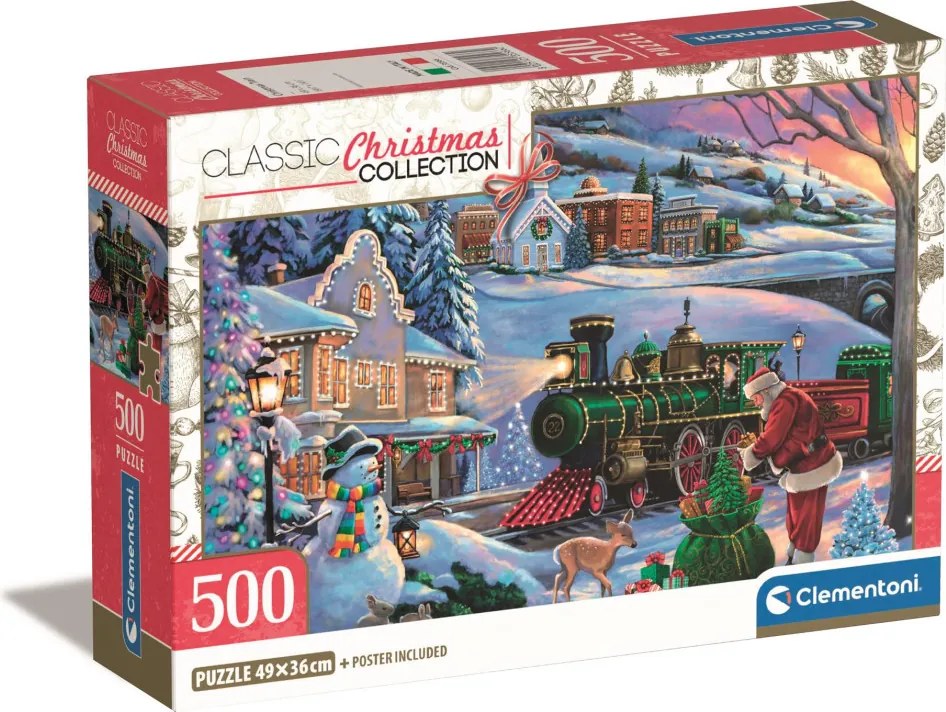 Karácsonyi Train 500 db-os Compact puzzle Clementoni