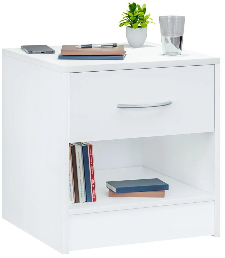 Casaria® Éjjeliszekrény Kiel 41x39x28cm - fehér