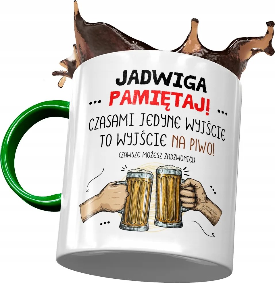 Zöld Bögre Hedvig Barátnő Feleség Ajándék Nyomtatott Fotóval