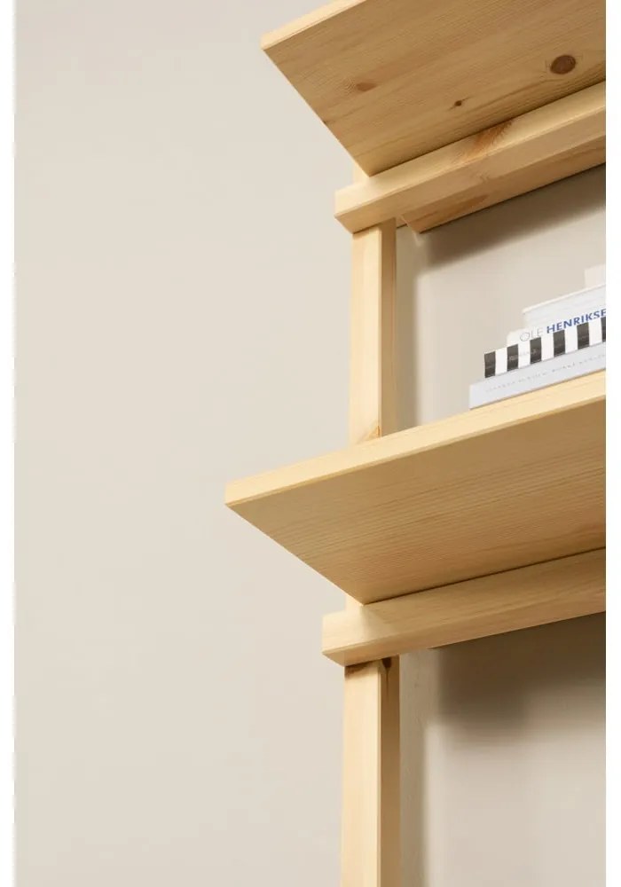 Natúr színű borovi fenyő fali könyvespolc 66x127 cm Groove – Karup Design