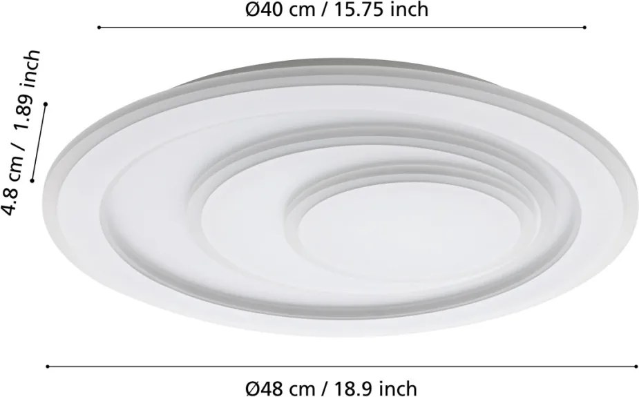 EGLO 32053 PALAGIANO Kerek Mennyezeti Lámpa Fehér LED IP20