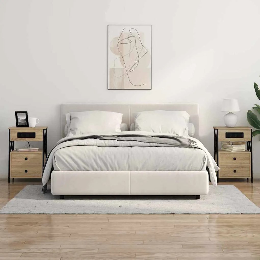 Éjjeliszekrény 2 pcs sonoma tölgy 40 x 31 x 60 cm Faanyag