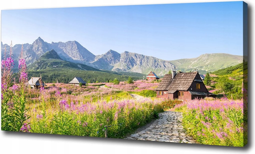 Vászonkép Kunyhók a hegyekben 100x70 cm