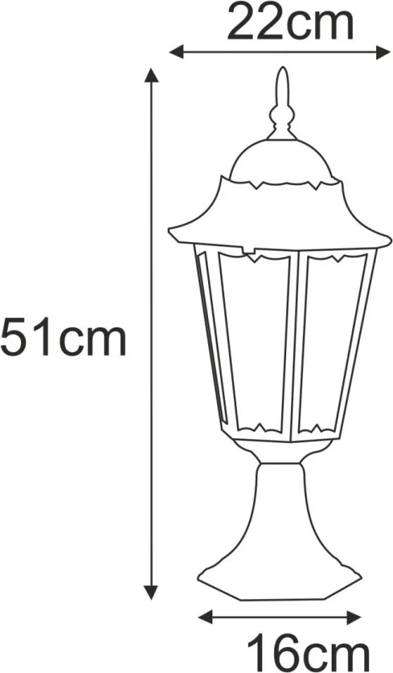 KAJA K-5006S_CZARNY Klasszikus Kültéri Állólámpa Fekete E27 IP44