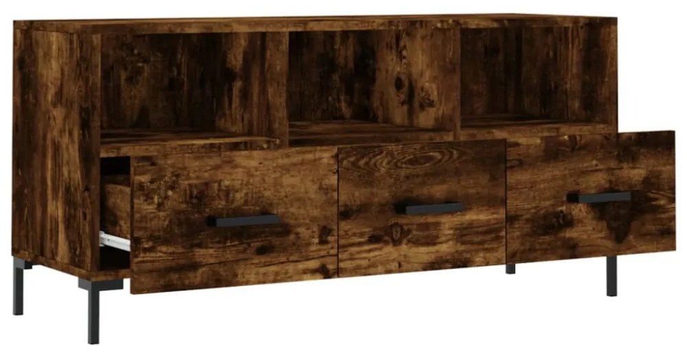 füstös tölgy színű szerelt fa TV-szekrény 102 x 36 x 50 cm