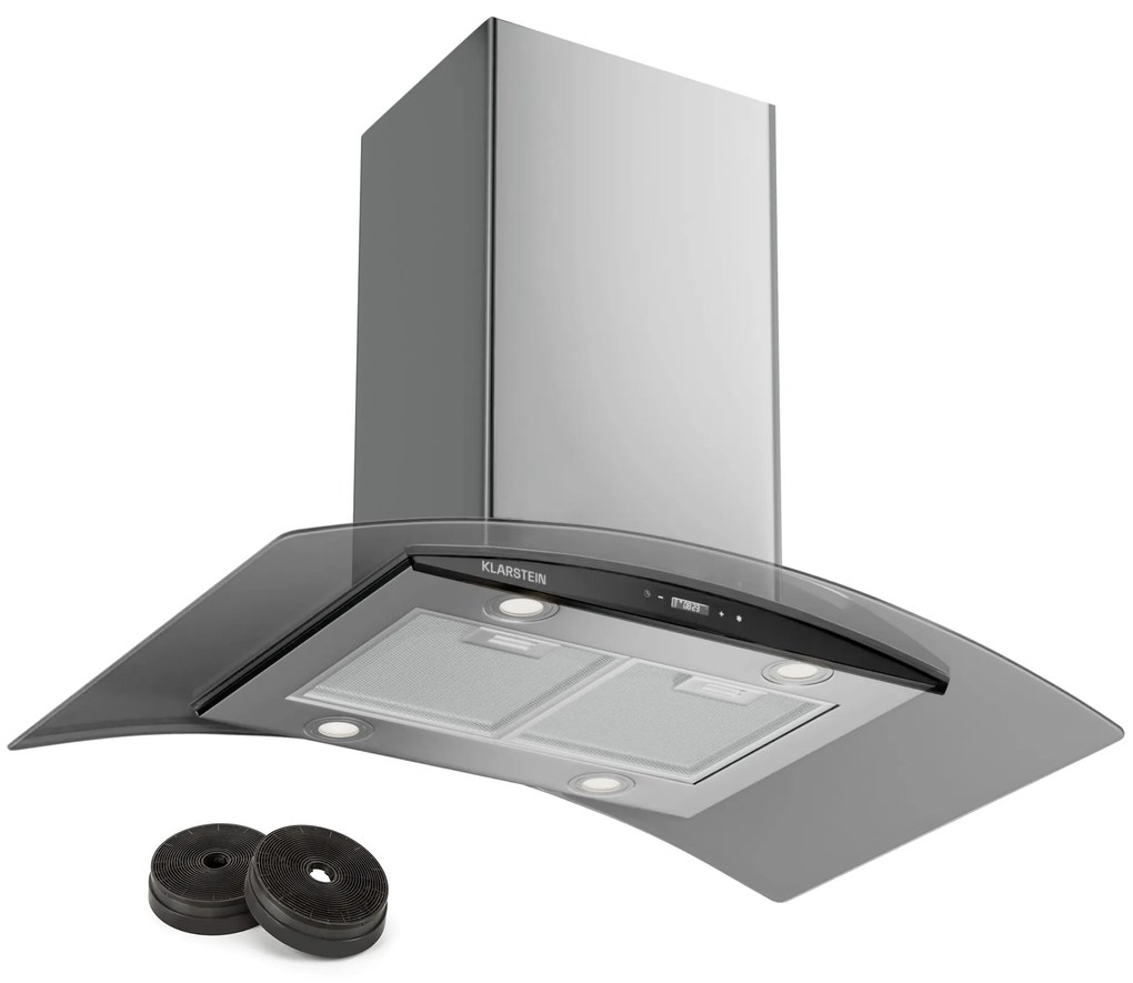 Klarstein Colette, páraelszívó, 90 cm, 600 m³/ó, A energiaosztály, rozsdamentes acél, ezüst