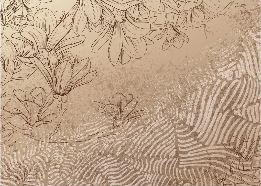 Kép - Rajzolt virágok (70x50 cm)