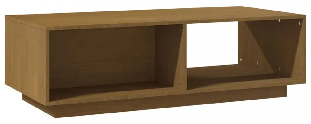 mézbarna tömör fenyőfa dohányzóasztal 110 x 50 x 33,5 cm