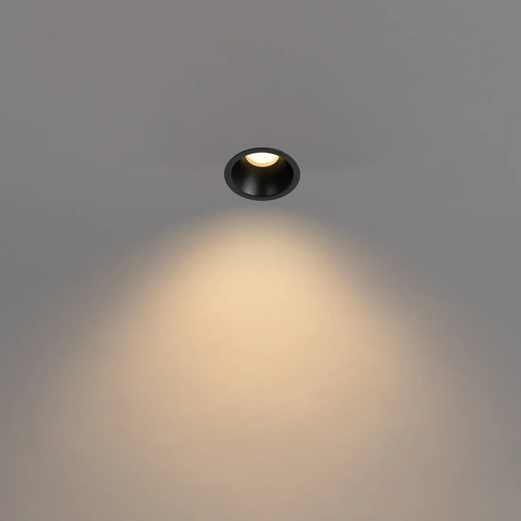 6 db fekete GU10 beépíthető spotlámpa szett 35 mm IP44 - Dept