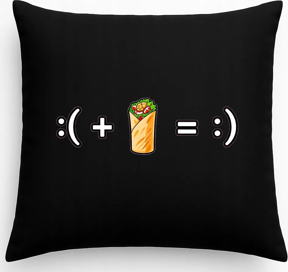 Kebab párna a Kebab-rajongók számára, fekete