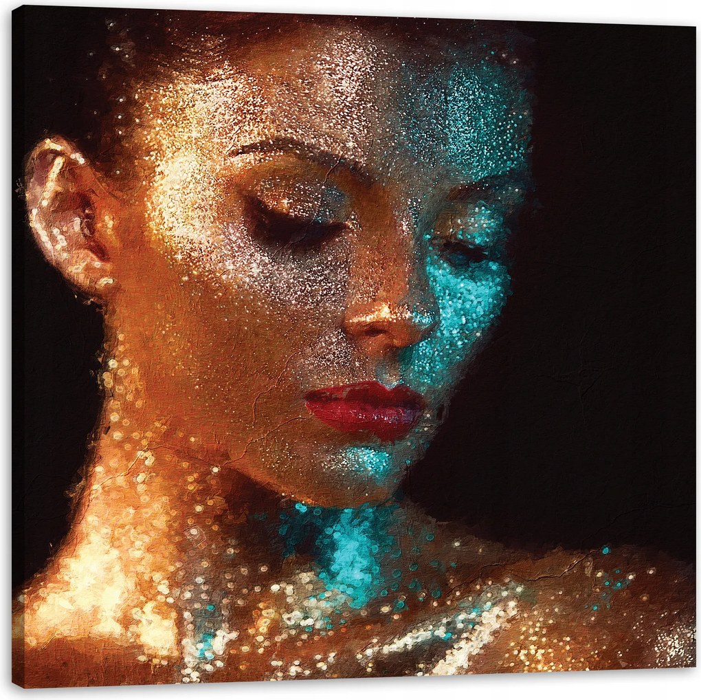 Vászonkép Elmélkedő Nő Vízcseppek 50X50 cm