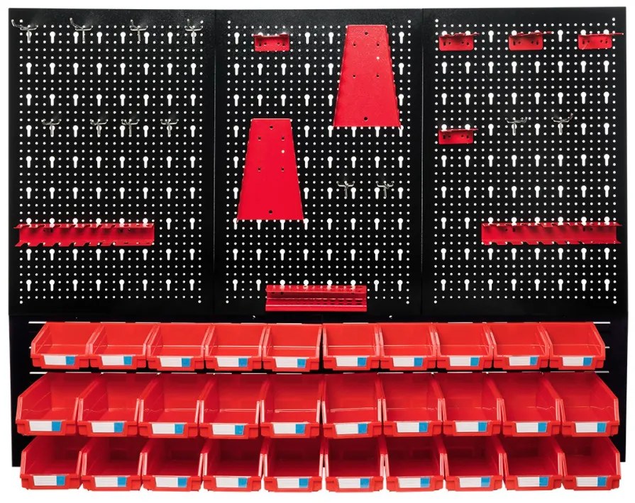 Fém szerszámtartó fal 120x90cm + 30 doboz