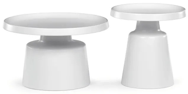 Fehér Fém Dohányzóasztal 69×69 cm. CT-F4114 WT