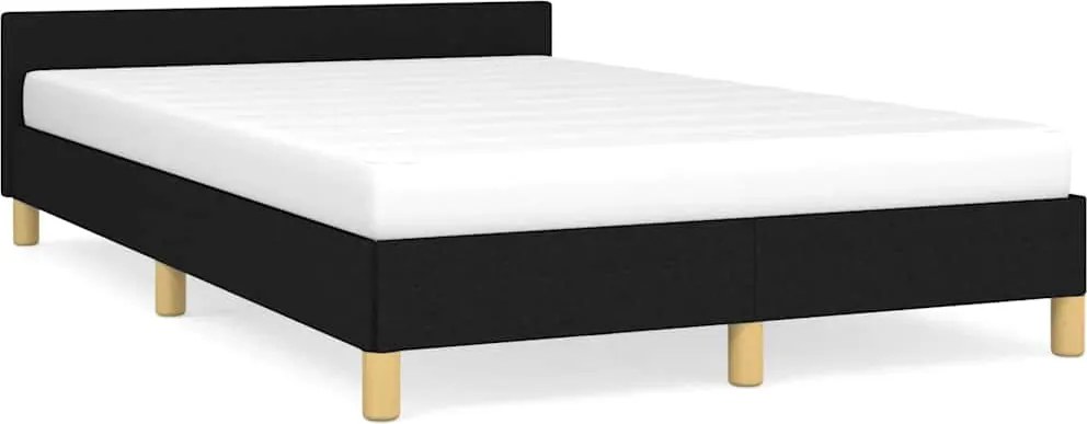 vidaXL fekete szövet ágykeret matrac nélkül 120x200 cm
