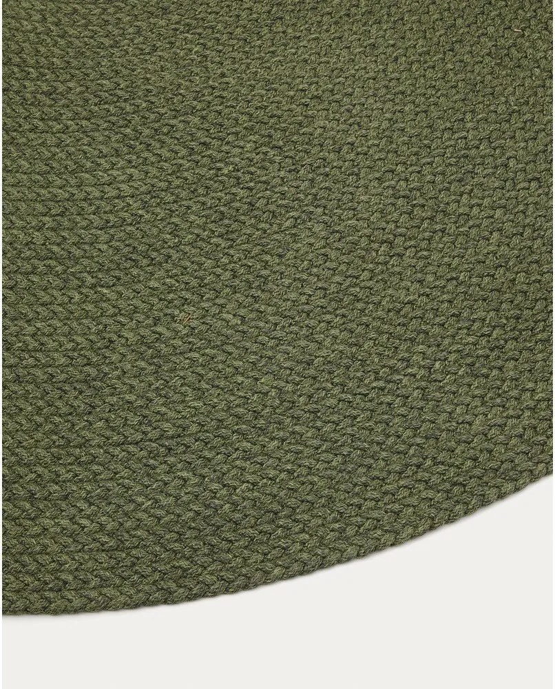 Zöld kerek kültéri-beltéri szőnyeg újrahasznosított szálakból ø 150 cm Despas – Kave Home