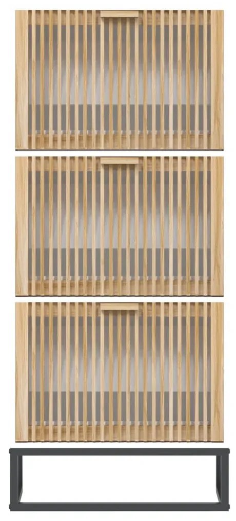 fehér szerelt fa cipősszekrény 52x25x120 cm