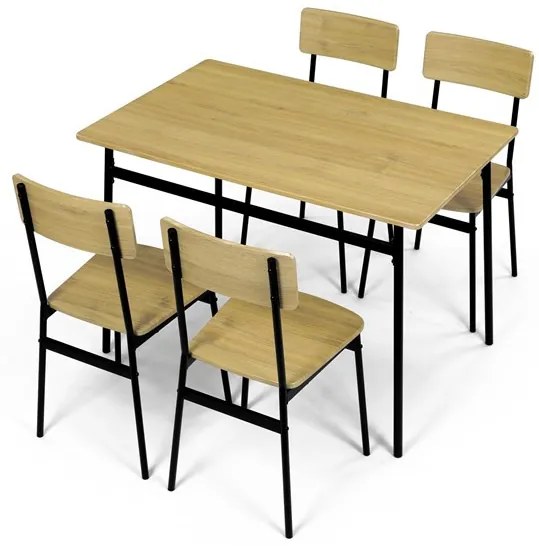 4 személyes vad tölgy MDF étkezőgarnitúra 110x70x76 cm – AUT-O2155 OAK