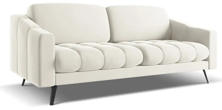 Fehér bársony kanapé 202 cm Nalu – Makamii