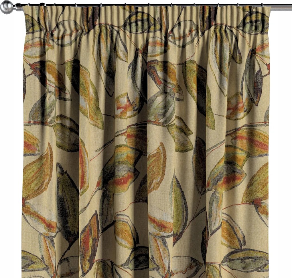 Függöny ráncoló szalaggal 1 db 130x260cm színes levelek