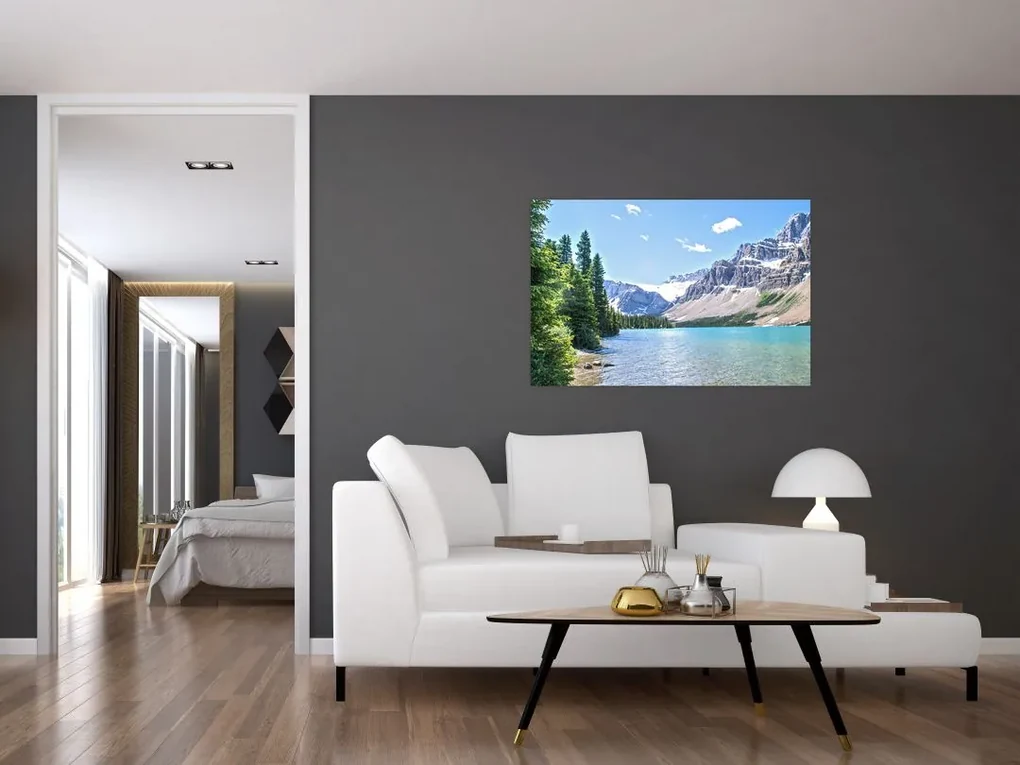 Egy alpesi tó képe (90x60 cm)