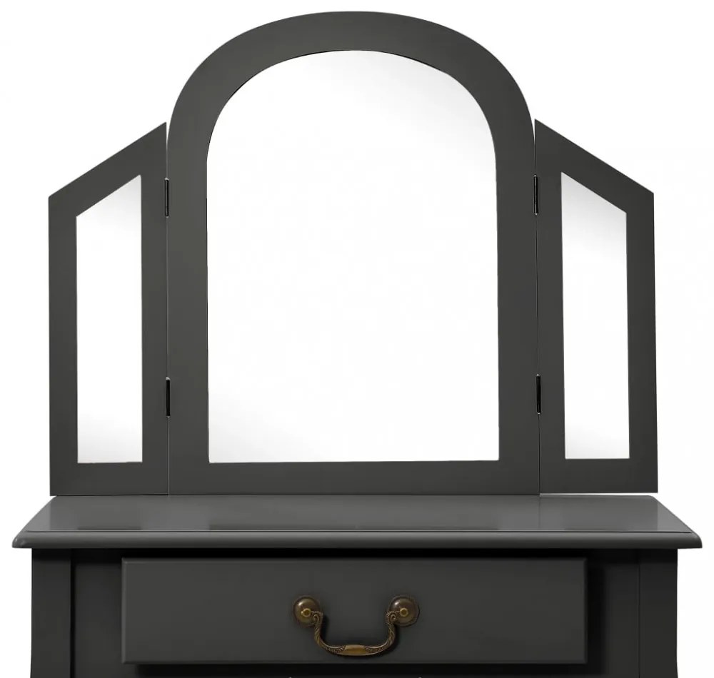 szürke császárfa MDF fésülködőasztal ülőkével 65x36x128 cm