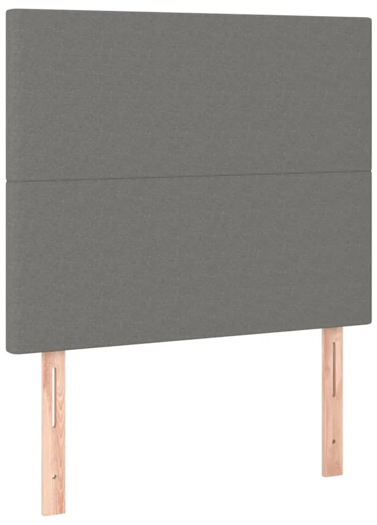 sötétszürke szövet rugós ágy matraccal 120 x 200 cm