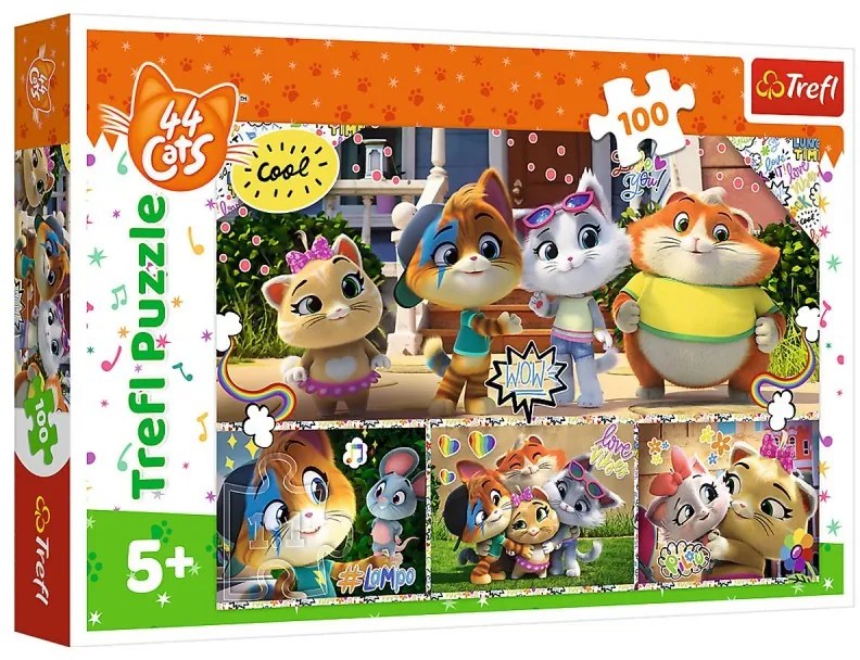 Gyerek puzzle - Cool cats - 100 db