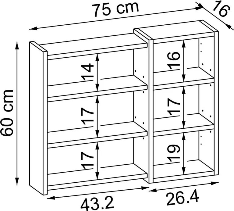 Fürdőszobaszekrény, 75 cm – TR283VLN1153