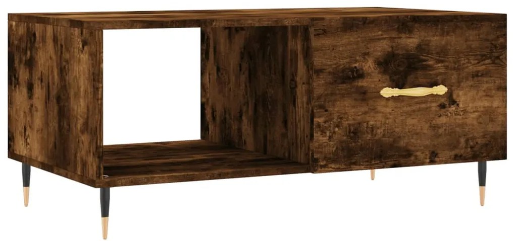 Füstös tölgy színű szerelt fa dohányzóasztal 90 x 50 x 40 cm