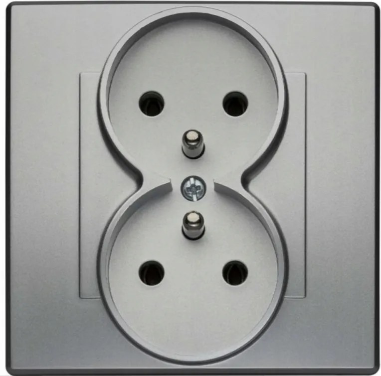 Dupla fali földelt aljzat Polmark Milano ezüst GP-2LZ