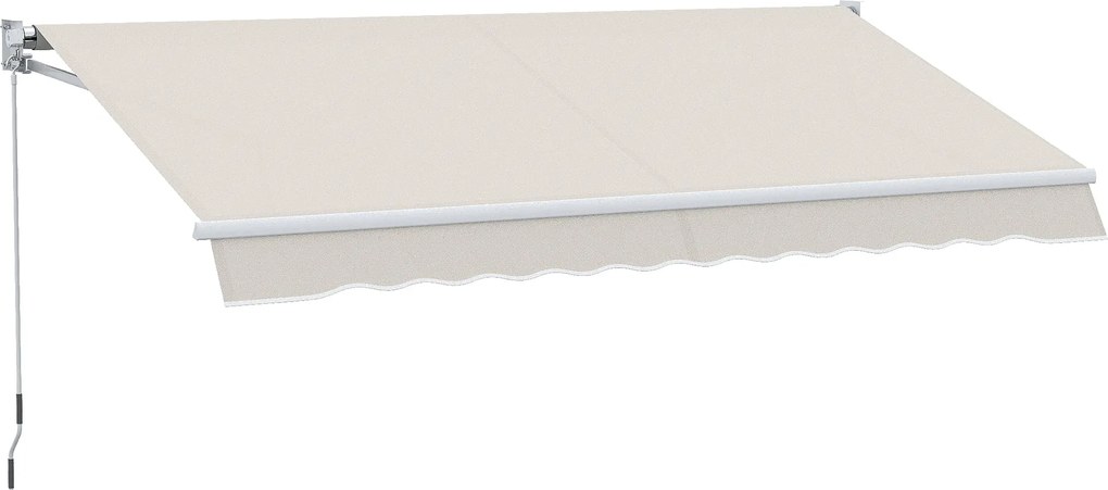 Outsunny Manuális Kihúzható Napernyő 200x295 cm Erkély Napernyő Vízálló és UV-ellenálló Fém Görgővel Kültéri Rolós Napernyő Kerthez Teraszhoz Ablakokh