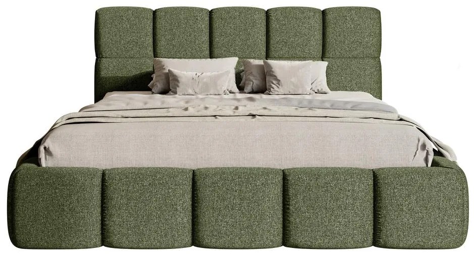 Franciaágy 160 cm Cirsten 160B (ágyráccsal) (oliva). 1099510