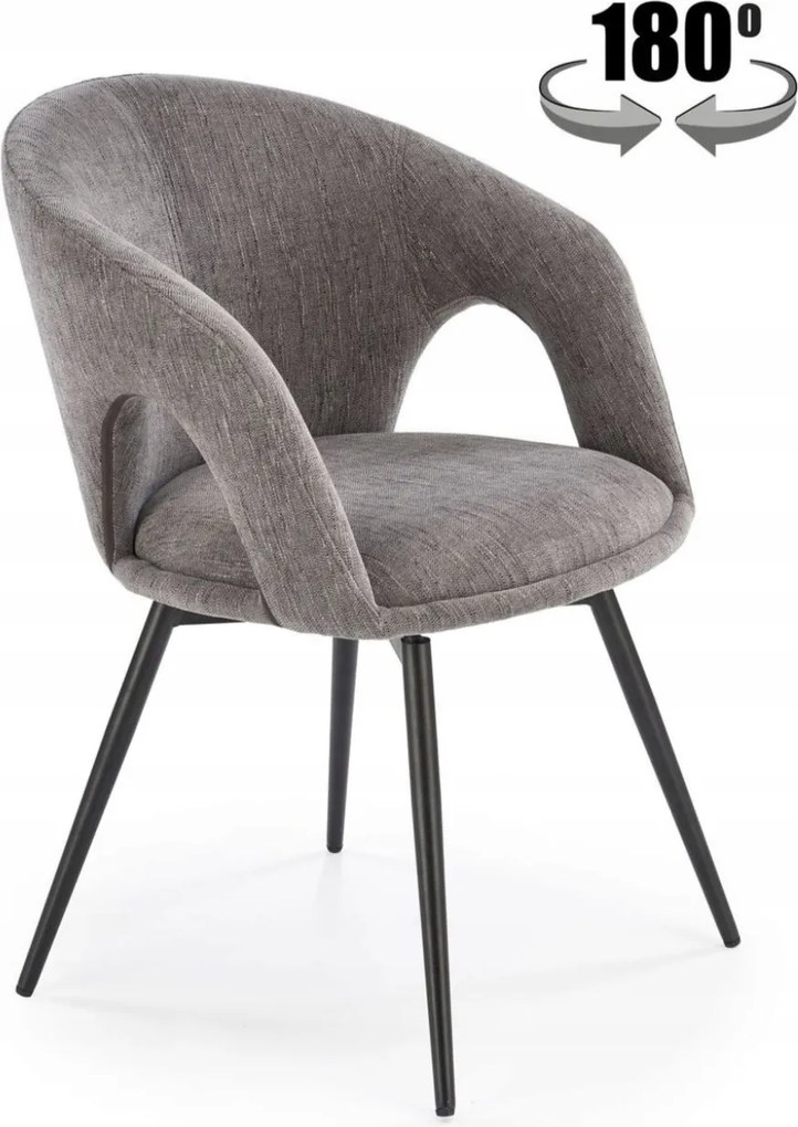 Kárpitozott forgó konyhai szék étkezőbe modern szürke K550