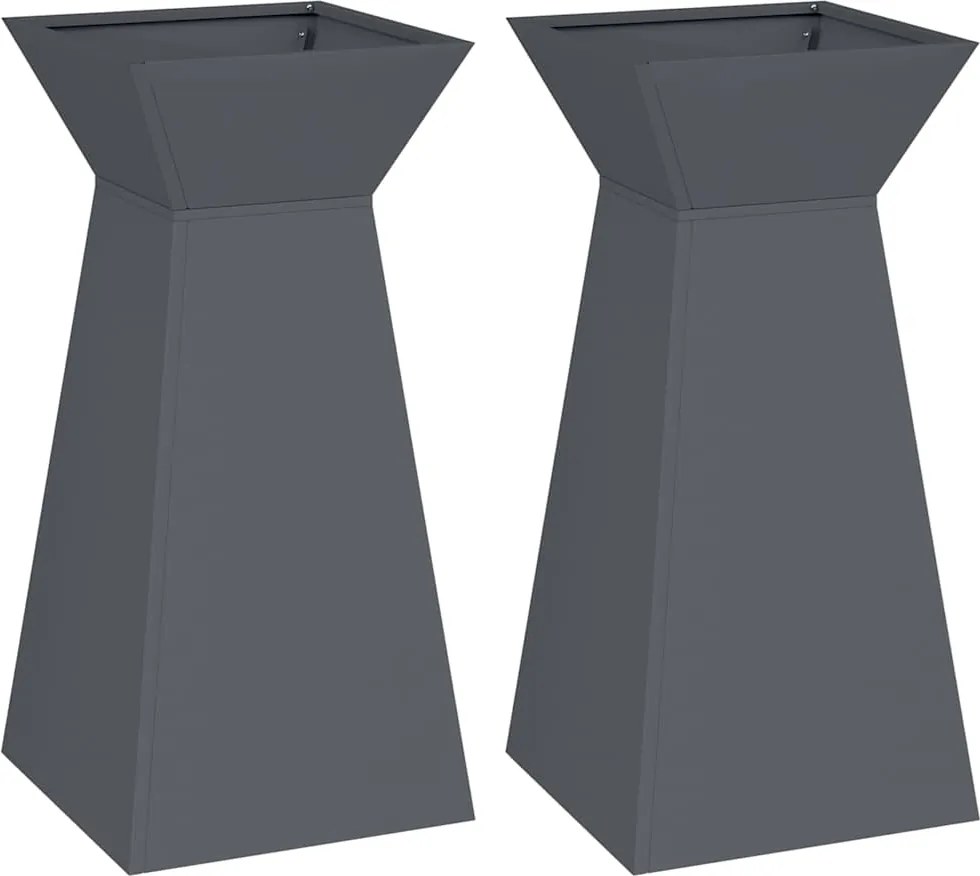 vidaXL Pillér Ültető 2 pcs Antracit 35 x 35 x 73 cm