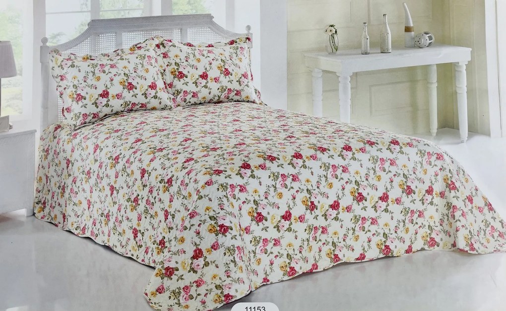 Vintage rose pamut ágytakaró TiaHome - 140x220cm + 1 db 50x70cm